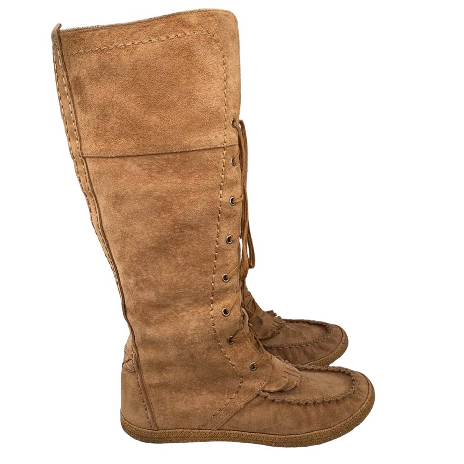 Ugg Women’s Somaya Brown Suede Lace Up Moccasin Boots Size Us 8
